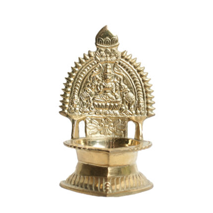 Kamakshi Deepam For Pooja, Kamakshi Brass Lamp, Kamakshi Devi Oil Lamp Stand Brass Table Diya