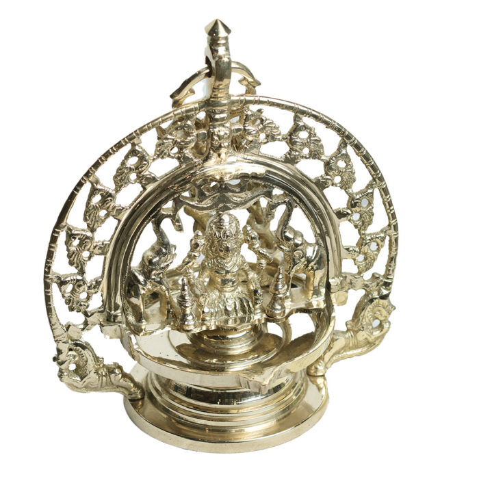 Brass Goddess Gaja Lakshmi Wall Hanging Lamp, Gajalakshmi Hanging Vilakku, Gajalakshmi Hanging Lamp