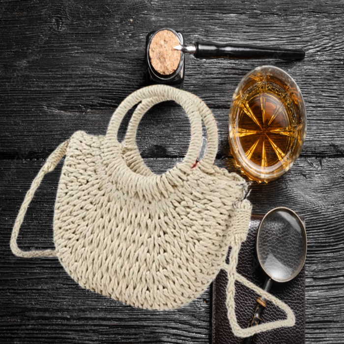 Women handmade straw bag, Handmade Straw Bag, Elegant Woven Straw Bag