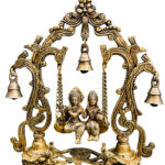 Radha Krishna Antique Brass Swing with Bells